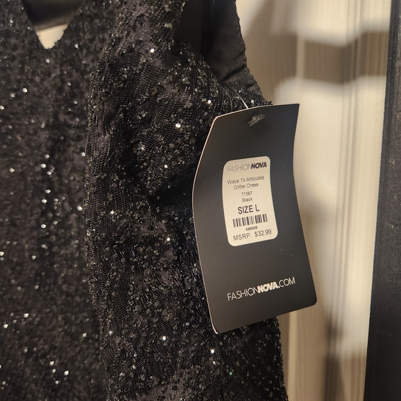 Fashion Nova Glittering Black Dress - Picture 2 of 3